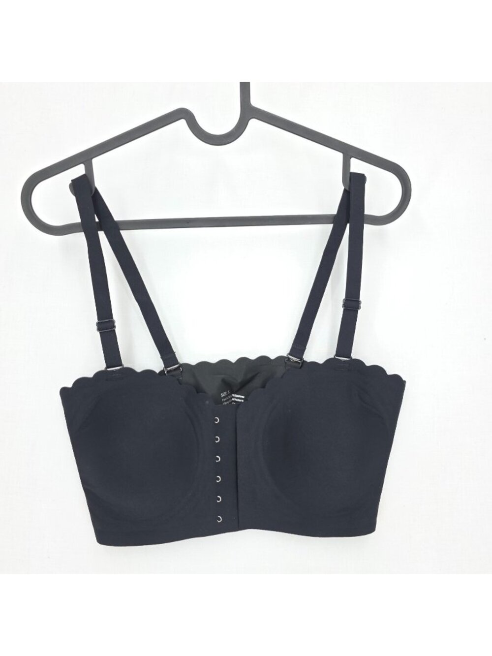 Bandeau Bra Front Closure Wireless Strapless Women Small Black Seamless Bralette
